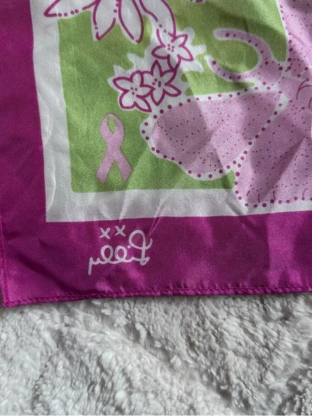Lilly Pulitzer X Ford | Pink & Green Limited Edition Butterfly Print Silk Scarf